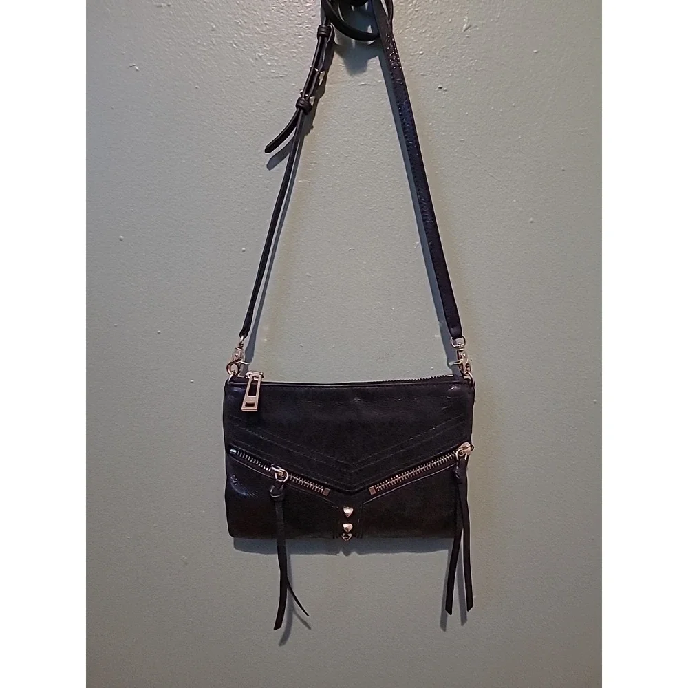 BOTKIER Soft Black Leather TRIGGER Stud Satchel Shoulder‎ Bag